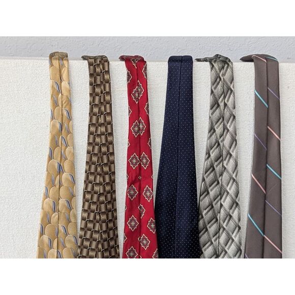 Vintage Y2K Striped and Floral Pattern Ties Bundle of 6 - Picture 8 of 11